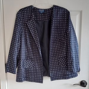 Pendleton sz 20 Navy Blazer White Squares Silk Blend Fully Lined